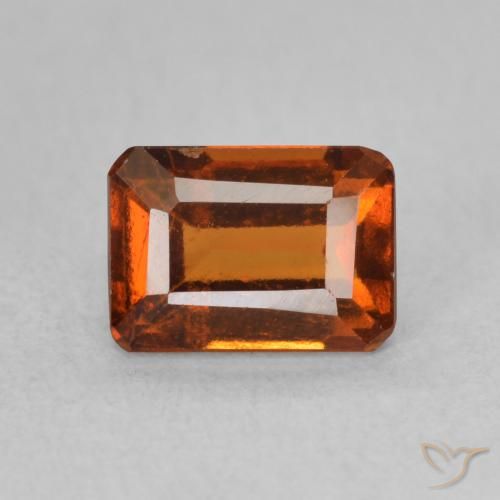 1.34ct Natural Fire Orange Hessonite Garnet, Emerald Cut, VS
