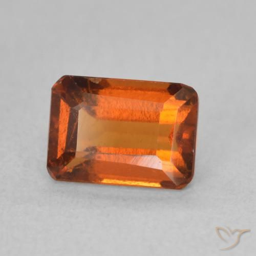 1.34 ct Orange Hessonite Garnet Stone, Natural Hessonite Garnet in Octagon Step Cut Shape for Sale