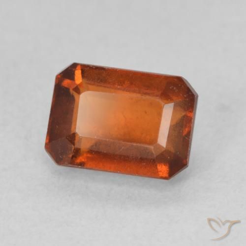 1.50 ct Orange Hessonite Garnet Stone, Natural Hessonite Garnet in Octagon Step Cut Shape for Sale