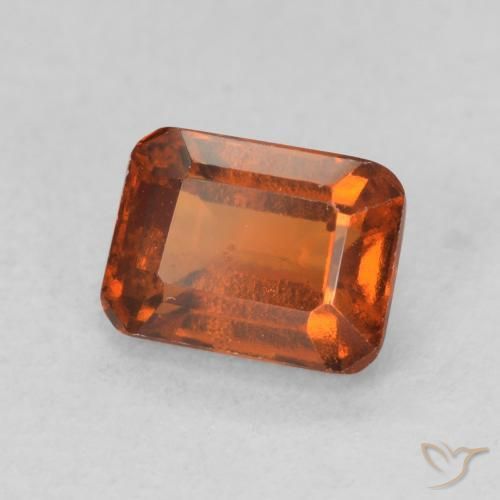 1.41 ct Orange Hessonite Garnet Stone, Natural Hessonite Garnet in Octagon Step Cut Shape for Sale