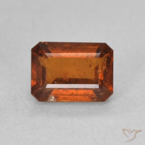 1.42ct Natural Reddish Orange Hessonite Garnet, Emerald Cut, VS-SI