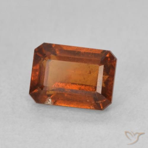 1.42 ct Orange Hessonite Garnet Stone, Natural Hessonite Garnet in Octagon Step Cut Shape for Sale