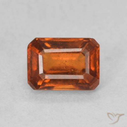 1.31ct Natural Reddish Orange Hessonite Garnet, Emerald Cut, VS-SI