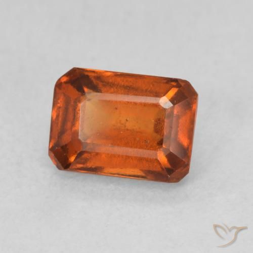 1.31 ct Orange Hessonite Garnet Stone, Natural Hessonite Garnet in Octagon Step Cut Shape for Sale
