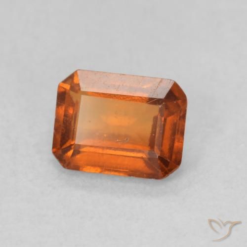 0.79 ct Orange Hessonite Garnet Stone, Natural Hessonite Garnet in Octagon Step Cut Shape for Sale