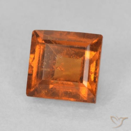 1.00 ct Orange Hessonite Garnet Stone, Natural Hessonite Garnet in Square Facet Shape for Sale