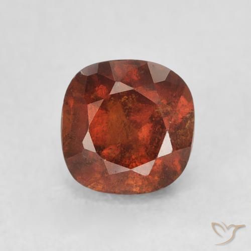 0.99ct Natural Reddish Orange Hessonite Garnet, Cushion, VS