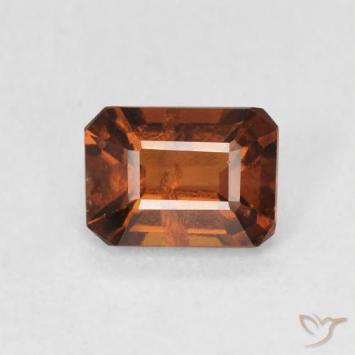 1.12ct Natural Amber Orange Hessonite Garnet, Emerald Cut, VS