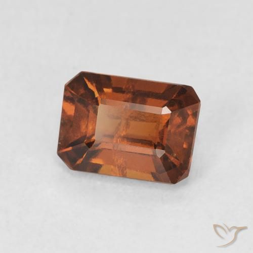 1.12 ct Orange Hessonite Garnet Stone, Natural Hessonite Garnet in Octagon Step Cut Shape for Sale