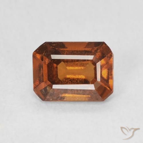 1.02ct Natural Deep Orange Hessonite Garnet, Emerald Cut, VVS