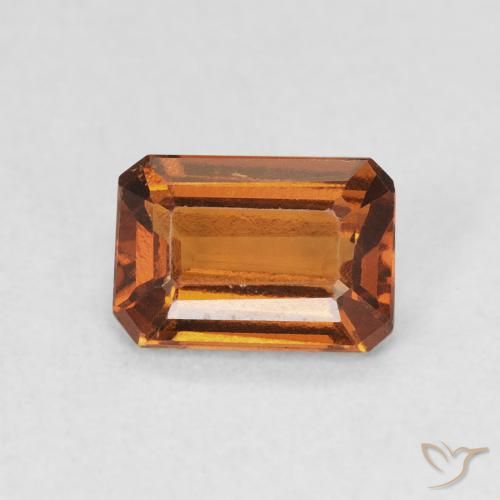 1.06ct Natural Medium Dark-Orange Hessonite Garnet, Emerald Cut, VVS