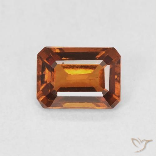 0.90ct Natural Reddish Orange Hessonite Garnet, Emerald Cut, VVS