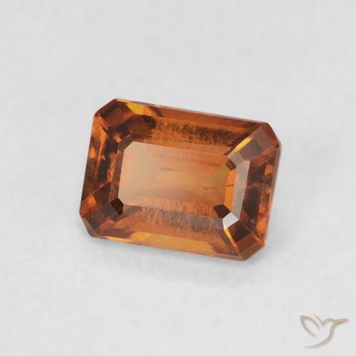 0.90 ct Orange Hessonite Garnet Stone, Natural Hessonite Garnet in Octagon Step Cut Shape for Sale