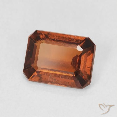 1.42 ct Orange Hessonite Garnet Stone, Natural Hessonite Garnet in Octagon Step Cut Shape for Sale