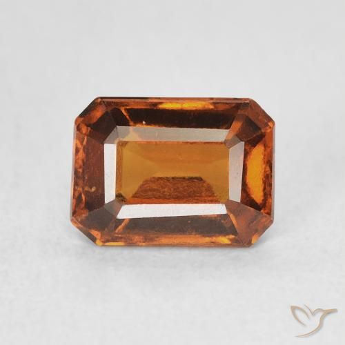 1.27ct Natural Reddish Orange Hessonite Garnet, Emerald Cut, VVS