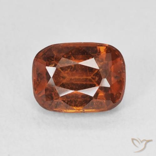 2.18ct Natural Fire Orange Hessonite Garnet, Cushion, VS-SI