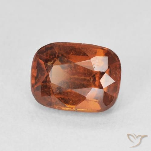 2.18 ct Orange Hessonite Garnet Stone, Natural Hessonite Garnet in Cushion-Cut Shape for Sale