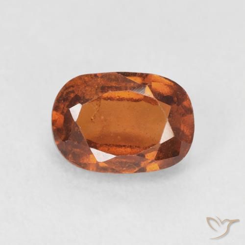 1.24ct Natural Medium Dark-Orange Hessonite Garnet, Cushion, VS-SI