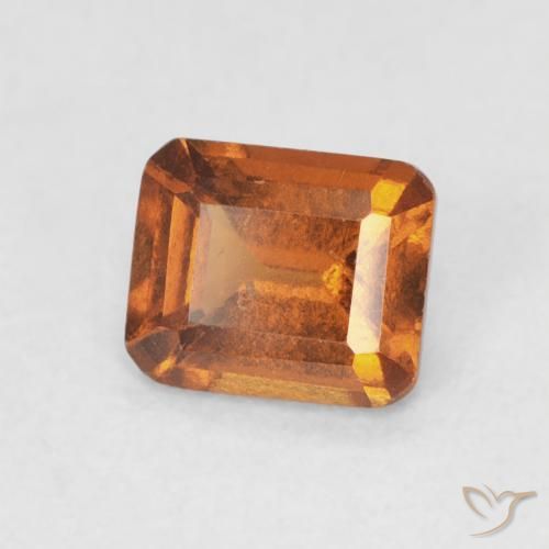 0.86 ct Orange Hessonite Garnet Stone, Natural Hessonite Garnet in Octagon Step Cut Shape for Sale