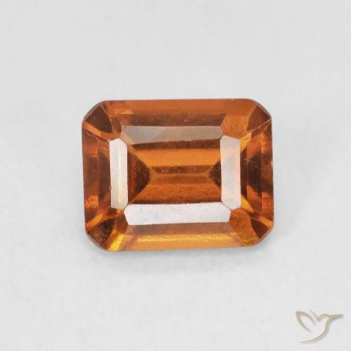 1.07ct Natural Deep Orange Hessonite Garnet, Emerald Cut, VS-SI