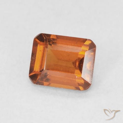 0.77 ct Orange Hessonite Garnet Stone, Natural Hessonite Garnet in Octagon Step Cut Shape for Sale
