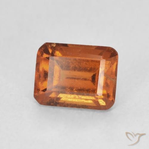 1.61 ct Orange Hessonite Garnet Stone, Natural Hessonite Garnet in Octagon Step Cut Shape for Sale