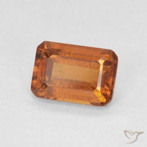 1.36 ct Orange Hessonite Garnet Stone, Natural Hessonite Garnet in Octagon Step Cut Shape for Sale