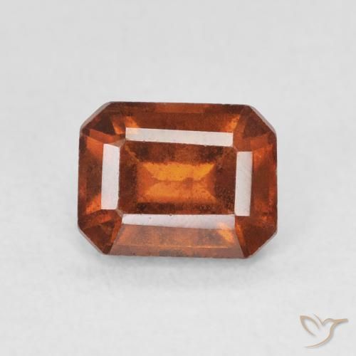 1.64ct Natural Reddish Orange Hessonite Garnet, Emerald Cut, VS-SI