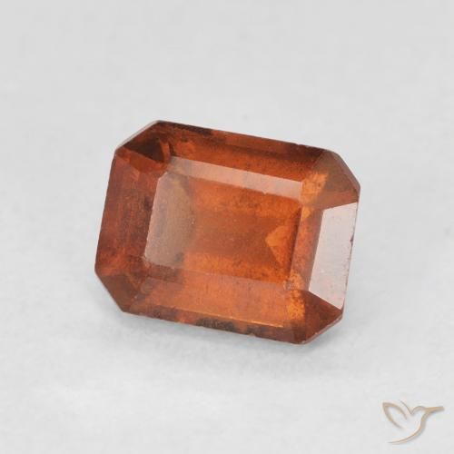 1.64 ct Orange Hessonite Garnet Stone, Natural Hessonite Garnet in Octagon Step Cut Shape for Sale