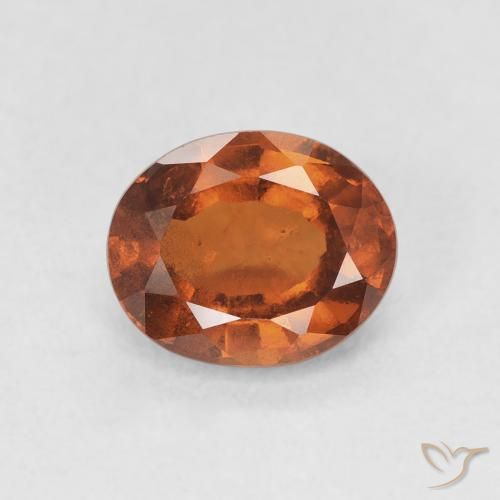 1.77ct Natural Medium Dark-Orange Hessonite Garnet, Oval, VS