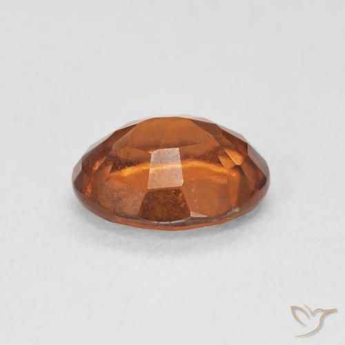 Hessonite Garnet Gemstone in 8 x 6.6 mm Size for Sale, Hessonite Garnet Stone in Medium Dark-Orange Color