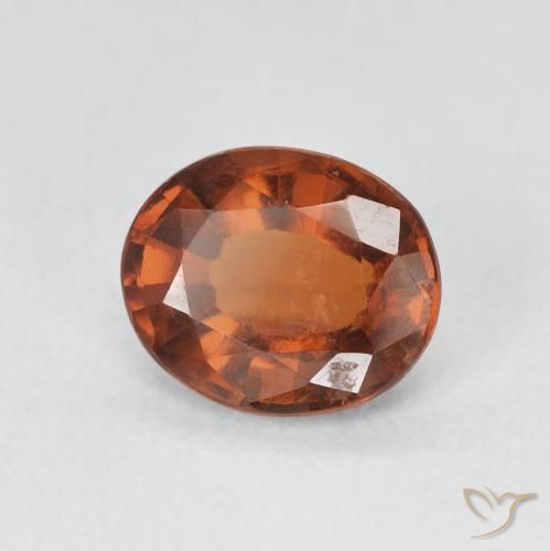 2.00 ct Orange Hessonite Garnet Stone, Natural Hessonite Garnet in Oval Facet Shape for Sale