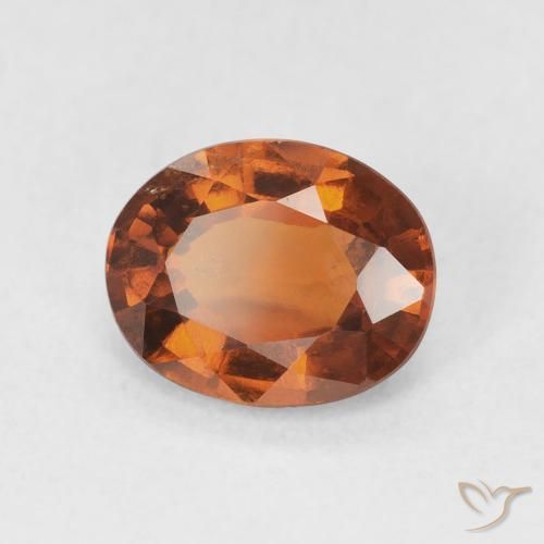 1.83 ct Orange Hessonite Garnet Stone, Natural Hessonite Garnet in Oval Facet Shape for Sale
