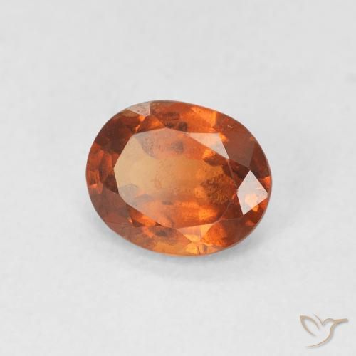 1.27 ct Orange Hessonite Garnet Stone, Natural Hessonite Garnet in Oval Facet Shape for Sale