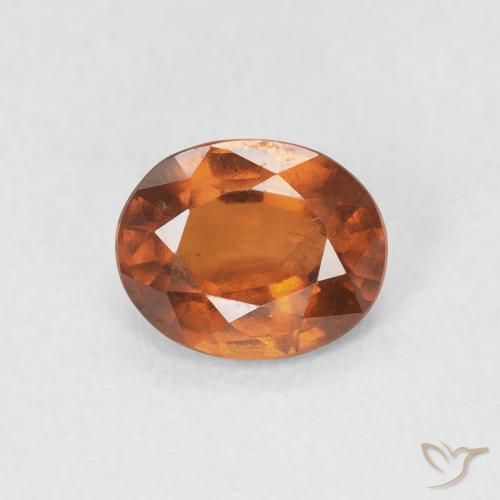 1.41 ct Orange Hessonite Garnet Gemstone, Hessonite Garnet Gem in Oval Facet Shape for Sale.