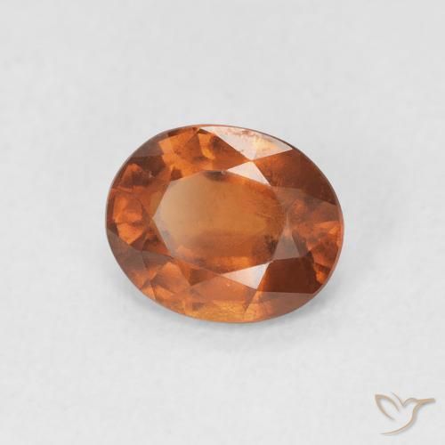 1.41 ct Orange Hessonite Garnet Stone, Natural Hessonite Garnet in Oval Facet Shape for Sale