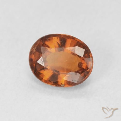 1.23 ct Orange Hessonite Garnet Stone, Natural Hessonite Garnet in Oval Facet Shape for Sale