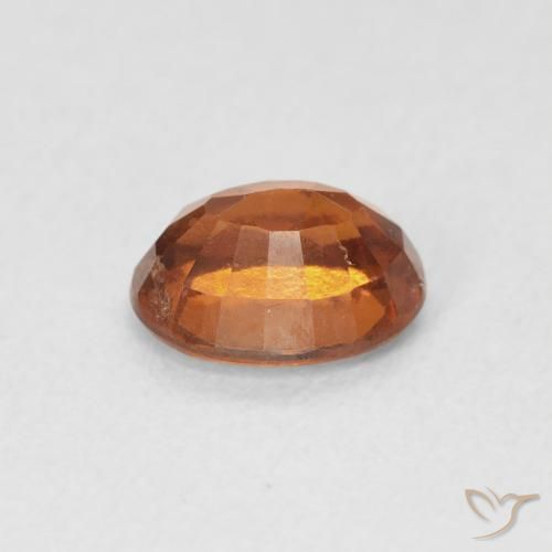 Hessonite Garnet Gemstone in 7.1 x 5.7 mm Size for Sale, Hessonite Garnet Stone in Medium Dark-Orange Color