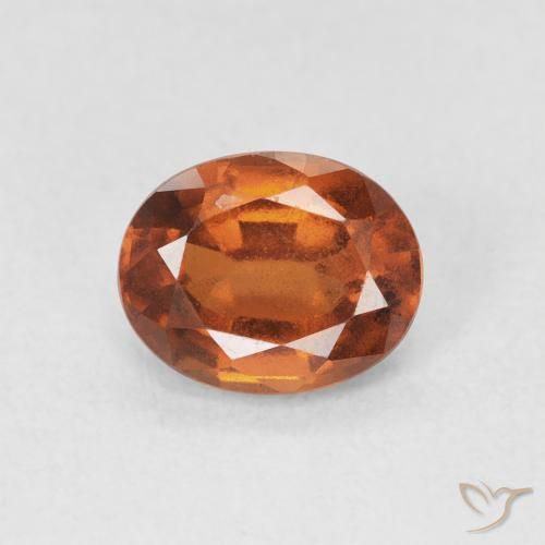 1.59ct Natural Medium Dark-Orange Hessonite Garnet, Oval, VS