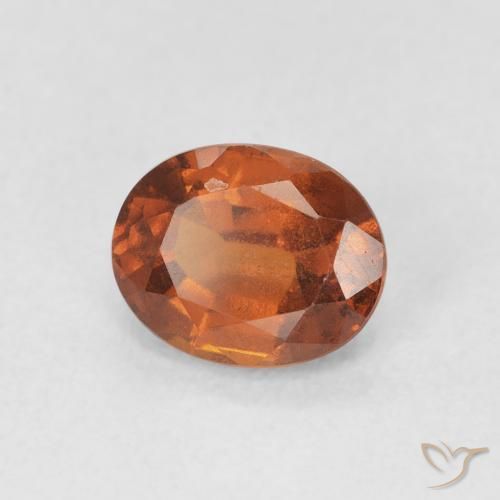 1.59 ct Orange Hessonite Garnet Stone, Natural Hessonite Garnet in Oval Facet Shape for Sale