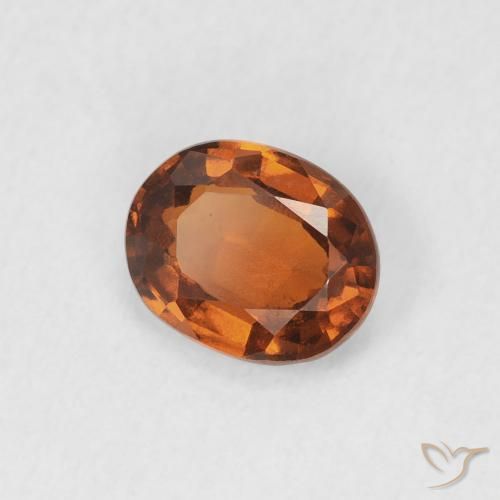 1.21 ct Orange Hessonite Garnet Stone, Natural Hessonite Garnet in Oval Facet Shape for Sale