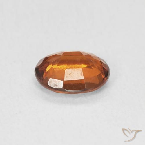 Hessonite Garnet Gemstone in 7.3 x 5.9 mm Size for Sale, Hessonite Garnet Stone in Amber Orange Color