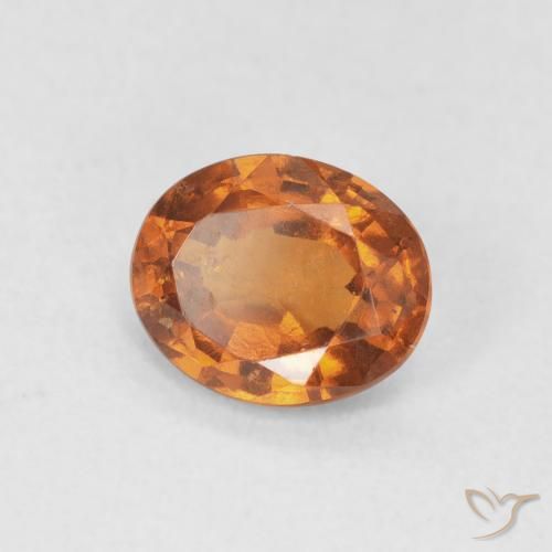 1.36 ct Orange Hessonite Garnet Stone, Natural Hessonite Garnet in Oval Facet Shape for Sale