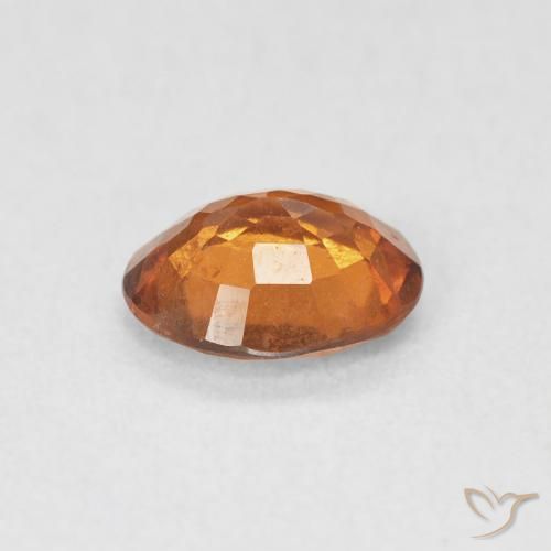 Hessonite Garnet Gemstone in 7.7 x 6.3 mm Size for Sale, Hessonite Garnet Stone in Medium Dark-Orange Color