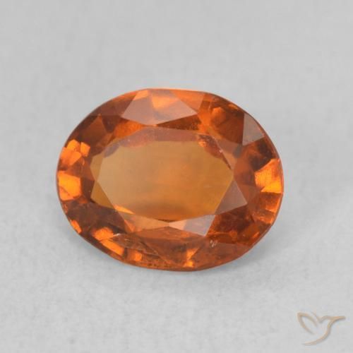 1.26 ct Orange Hessonite Garnet Stone, Natural Hessonite Garnet in Oval Facet Shape for Sale