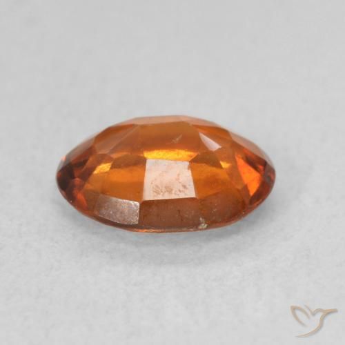 Hessonite Garnet Gemstone in 7.7 x 6.1 mm Size for Sale, Hessonite Garnet Stone in Deep Orange Color
