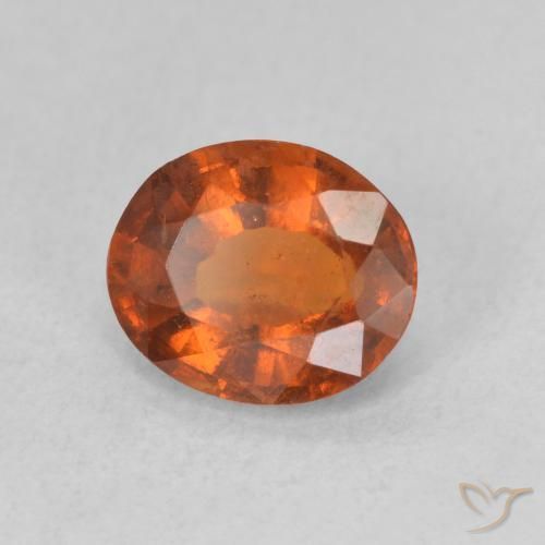 1.52 ct Orange Hessonite Garnet Stone, Natural Hessonite Garnet in Oval Facet Shape for Sale