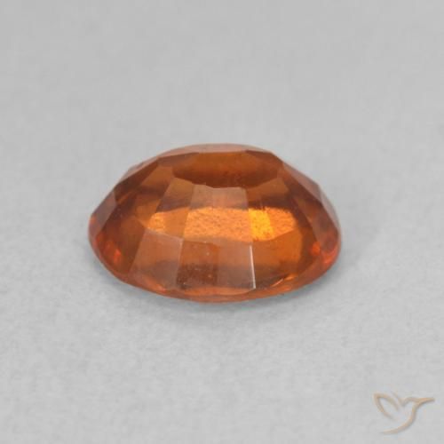 Hessonite Garnet Gemstone in 7.7 x 6.5 mm Size for Sale, Hessonite Garnet Stone in Reddish Orange Color
