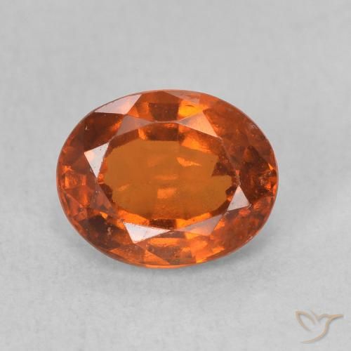1.39ct Natural Amber Orange Hessonite Garnet, Oval, VS-SI