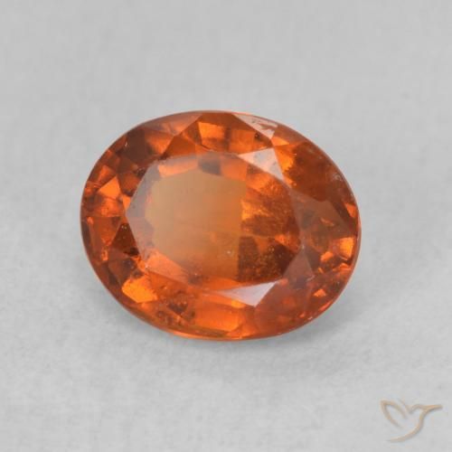 1.39 ct Orange Hessonite Garnet Stone, Natural Hessonite Garnet in Oval Facet Shape for Sale